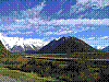 1561- Strasse endet nach wenigen Kilometern im Cook Village (li. Hooker Valley. re. Tasman Valley).JPG